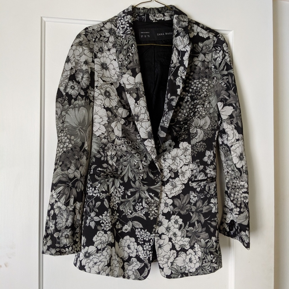 Zara Basics Floral Blazer